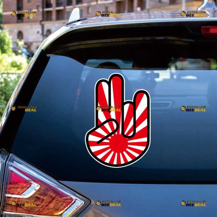 Shocker Hand Sticker Decal Vinyl, Japanese Rising Sun – For Car Truck Bumper Bike Laptop – Custom, Choose Size, Reflective or Glossy 72032224