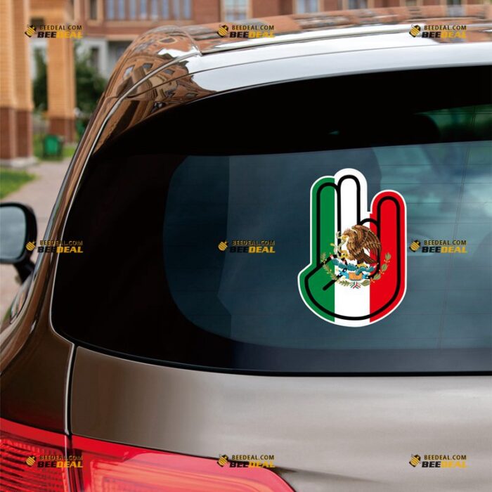 Shocker Hand Sticker Decal Vinyl, Mexican Flag – For Car Truck Bumper Bike Laptop – Custom, Choose Size, Reflective or Glossy 72032226