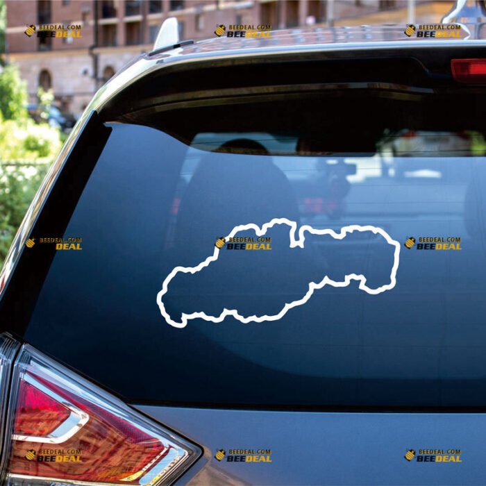 Slovak Sticker Decal Vinyl, Slovak Republic Map Outline Silhouette – For Car Truck Bumper Bike Laptop – Custom, Choose Size Color – Die Cut No Background