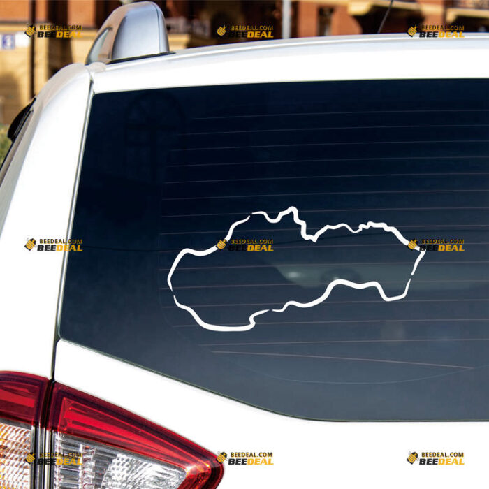 Slovak Sticker Decal Vinyl, Slovak Republic Map Outline Silhouette – For Car Truck Bumper Bike Laptop – Custom, Choose Size Color – Die Cut No Background