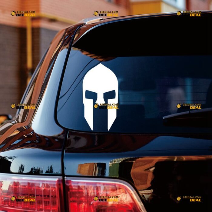 Spartan Helmet Sticker Decal Vinyl, Sparta Mask Molon Labe – For Car Truck Bumper Bike Laptop – Custom, Choose Size Color – Die Cut No Background