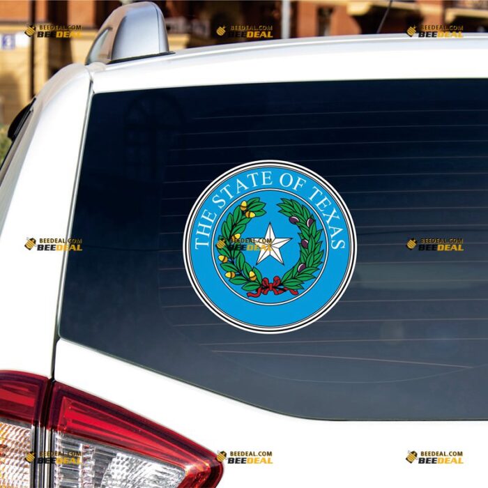 Texas Sticker Decal Vinyl State Seal – For Car Truck Bumper Bike Laptop – Custom, Choose Size, Reflective or Glossy