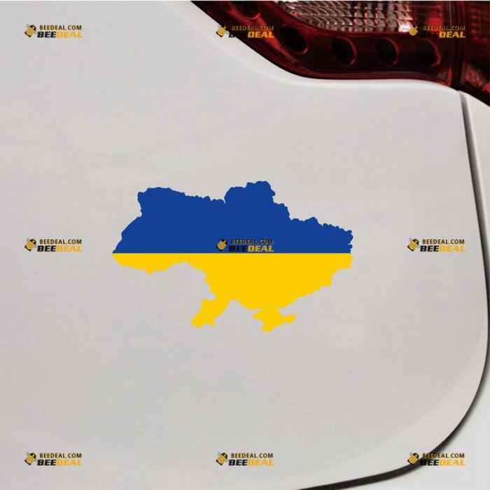 Ukraine Sticker Decal Vinyl, Ukrainian Flag Map Outline – For Car Truck Bumper Bike Laptop – Custom, Choose Size, Reflective or Glossy 73032230