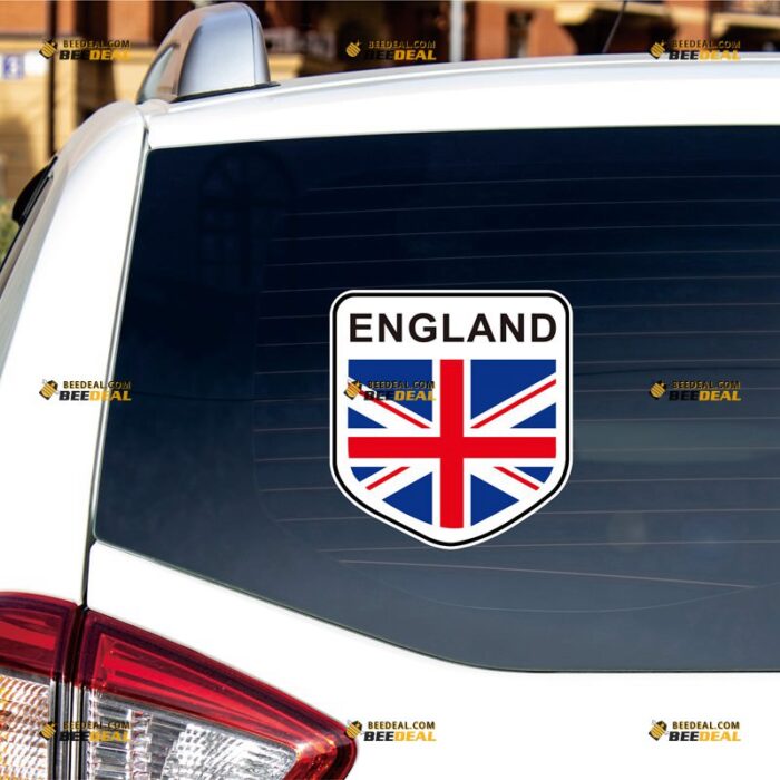 Union Jack Sticker Decal Vinyl UK Flag Shield – For Car Truck Bumper Bike Laptop – Custom, Choose Size, Reflective or Glossy