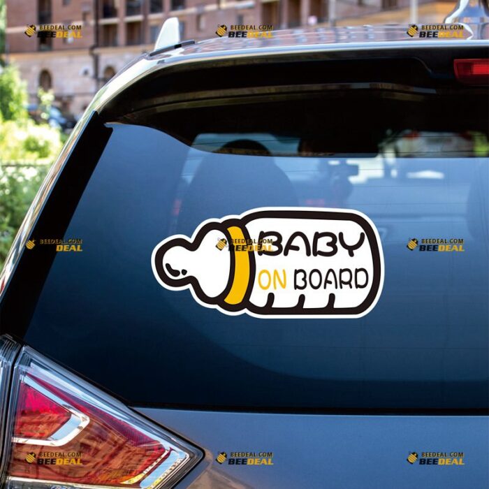 Baby On Board Sticker Decal Vinyl, Baby In Car, White Feeding Bottle – For Car Truck Bumper Window – Custom, Choose Size, Reflective or Glossy 73032235