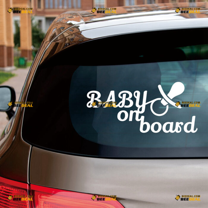 Baby On Board Sticker Decal Vinyl In Car Baby Nipple – For Car Truck Bumper Window – Custom, Choose Size Color – Die Cut No Background 81531342