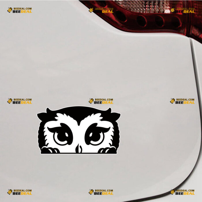 Cute Peeking Owl Sticker Decal Vinyl Car Rear Windshield Window – For Car Truck Bumper Bike Laptop – Custom, Choose Size, Reflective or Glossy 80731860