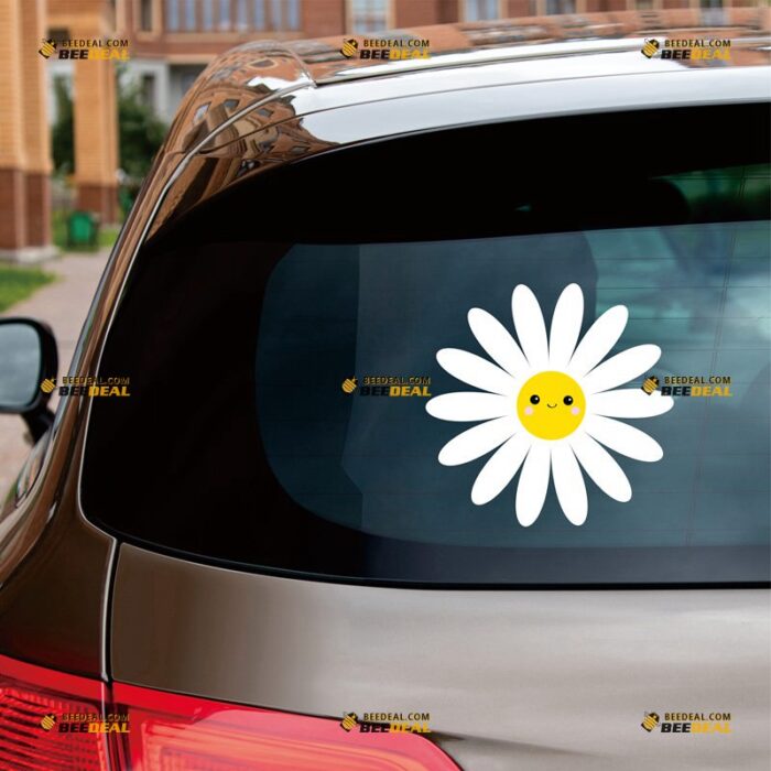 Daisy Flower Sticker Decal Vinyl Smile Face – For Car Truck Bumper Bike Laptop – Custom, Choose Size, Reflective or Glossy 73130022