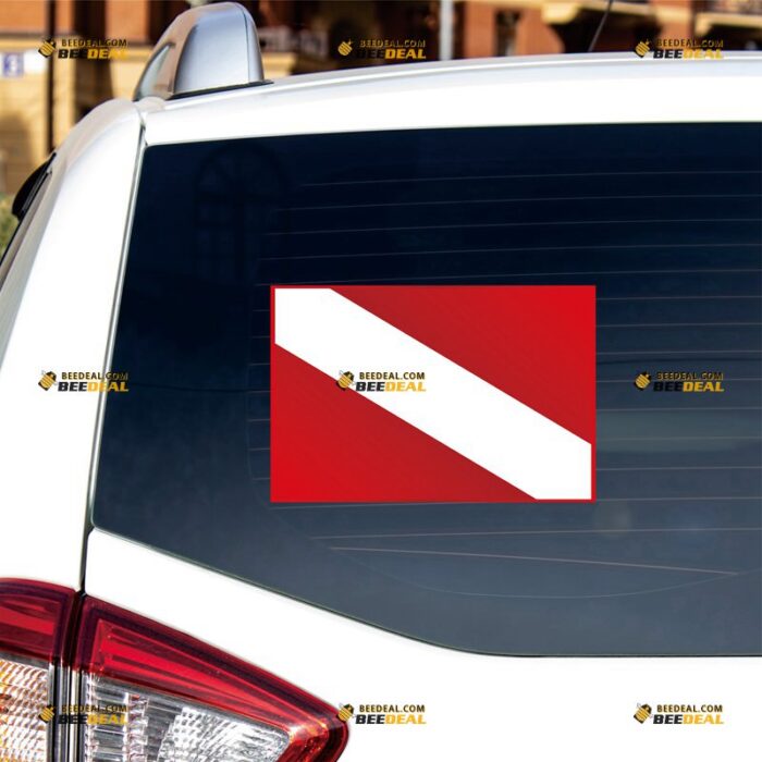 Diver Down Flag Sticker Decal Vinyl Dive Scuba– For Car Truck Bumper Bike Laptop – Custom, Choose Size, Reflective or Glossy 73130027