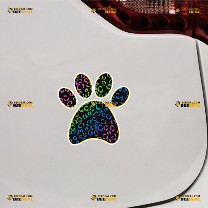 Dog Paw Print Sticker Decal Vinyl Leopard – For Car Truck Bumper Bike Laptop – Custom, Choose Size, Reflective or Glossy 81031428