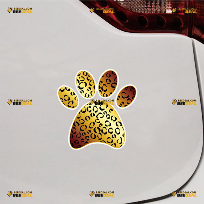 Dog Paw Print Sticker Decal Vinyl Leopard – For Car Truck Bumper Bike Laptop – Custom, Choose Size, Reflective or Glossy 81031429