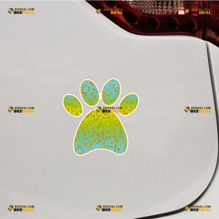 Dog Paw Print Sticker Decal Vinyl Leopard – For Car Truck Bumper Bike Laptop – Custom, Choose Size, Reflective or Glossy 81031432