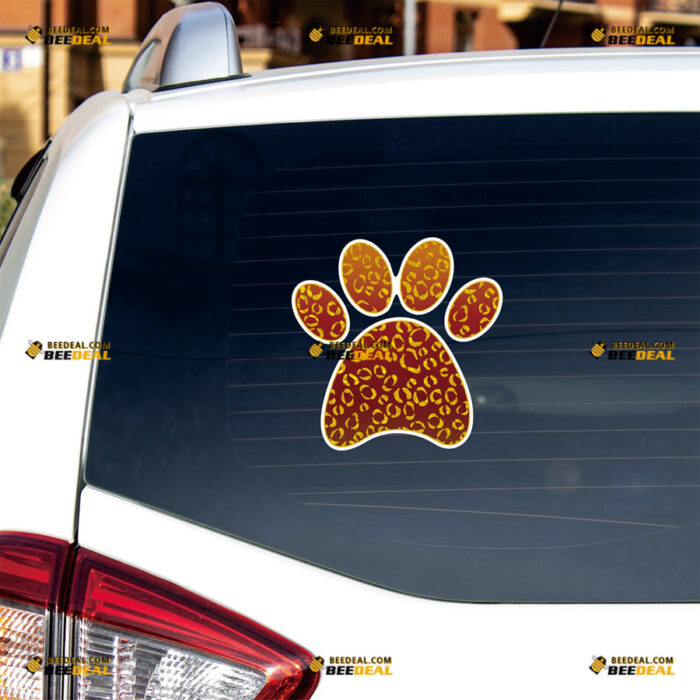 Dog Paw Print Sticker Decal Vinyl Leopard – For Car Truck Bumper Bike Laptop – Custom, Choose Size, Reflective or Glossy 81031438