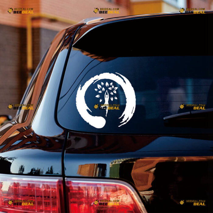 Enso Circle Life Tree Zen Yoga Sticker Decal Vinyl Meditation – For Car Truck Bumper Bike Laptop – Custom, Choose Size Color – Die Cut No Background