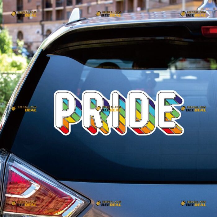 Gay Pride Sticker Decal Vinyl LGBT Rainbow Flag – For Car Truck Bumper Bike Laptop – Custom, Choose Size, Reflective or Glossy 8132107