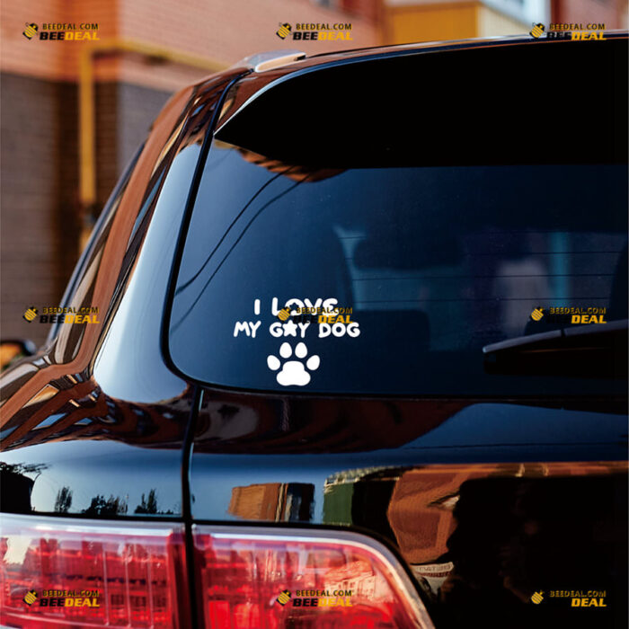 I Love My Gay Dog Paw Print Sticker Decal Vinyl LGBT – For Car Truck Bumper Bike Laptop – Custom, Choose Size Color – Die Cut No Background