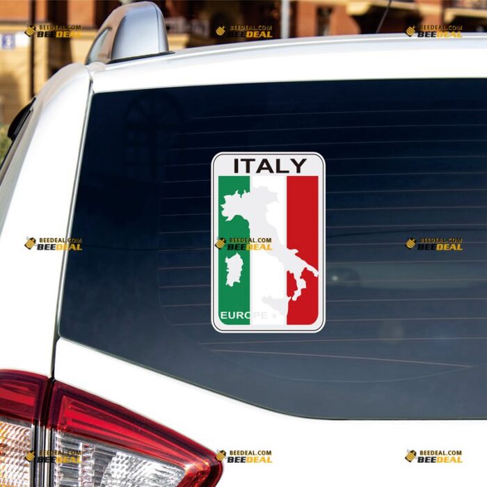 Italy Sticker Decal Vinyl Italian Flag Map Outline, Europe – For Car Truck Bumper Bike Laptop – Custom, Choose Size, Reflective or Glossy 73032247