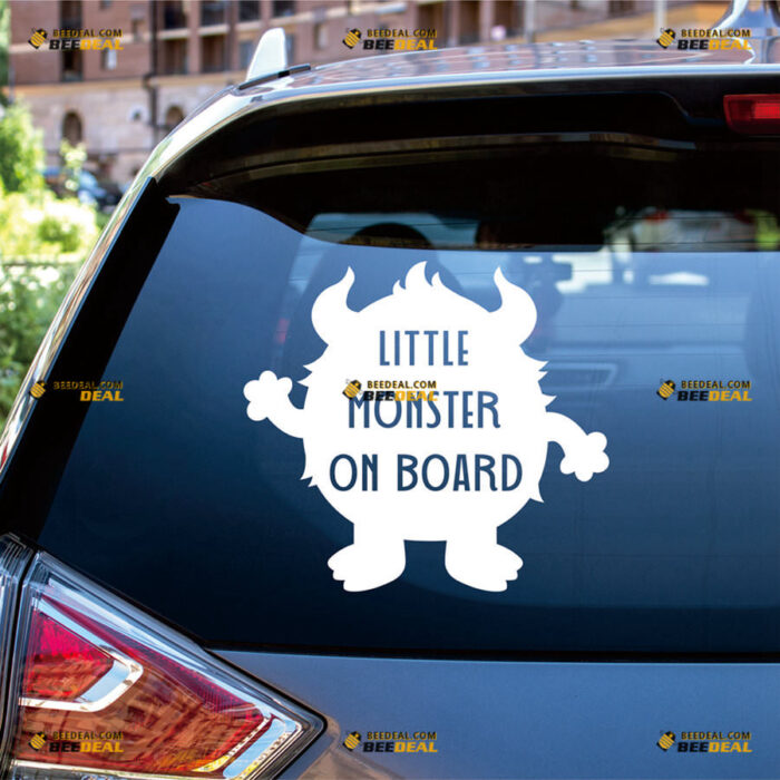 Little Monsters On Board Baby Sticker Decal Vinyl – For Car Truck Bumper Window – Custom, Choose Size Color – Die Cut No Background