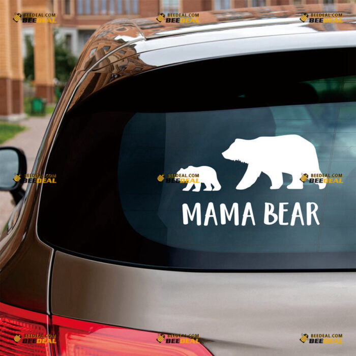 Mama Bear Sticker Decal Vinyl Mom Walking With Baby, Mom Life – For Car Truck Bumper Bike Laptop – Custom, Choose Size Color – Die Cut No Background