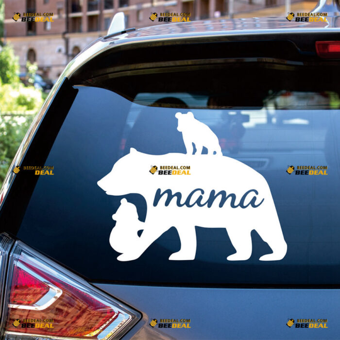 Mama Bear Sticker Decal Vinyl Baby Bears, Climbing, Mom Life – For Car Truck Bumper Bike Laptop – Custom, Choose Size Color – Die Cut No Background