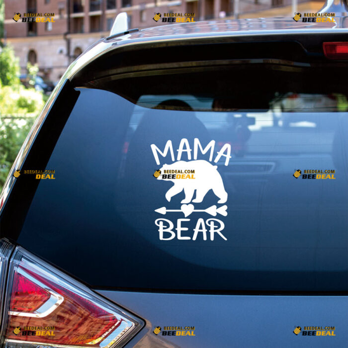 Mama Bear Sticker Decal Vinyl Love Arrow Heart – For Car Truck Bumper Bike Laptop – Custom, Choose Size Color – Die Cut No Background