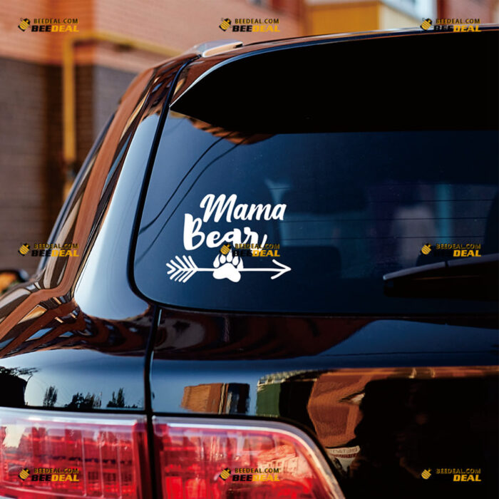 Mama Bear Sticker Decal Vinyl Love Arrow Paw Print – For Car Truck Bumper Bike Laptop – Custom, Choose Size Color – Die Cut No Background 82231534