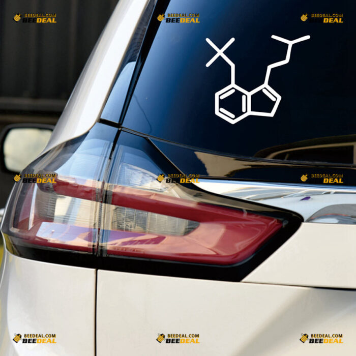 Mushroom Psilocybin Molecule Formula Sticker Decal Vinyl – For Car Truck Bumper Bike Laptop – Custom, Choose Size Color – Die Cut No Background 82531335