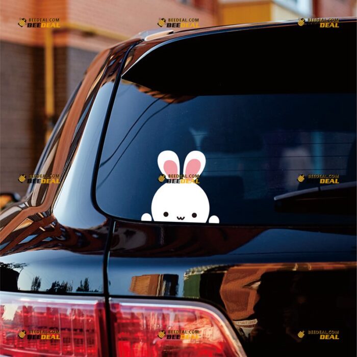 Peeking Rabbit Sticker Decal Vinyl Cute Bunny – For Car Truck Bumper Window – Custom, Choose Size, Reflective or Glossy 73032347