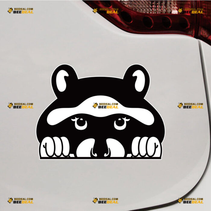 Peeking Raccoon Sticker Decal Vinyl Black Car Rear Windshield Window – For Car Truck Bumper Bike Laptop – Custom, Choose Size, Reflective or Glossy 81531233