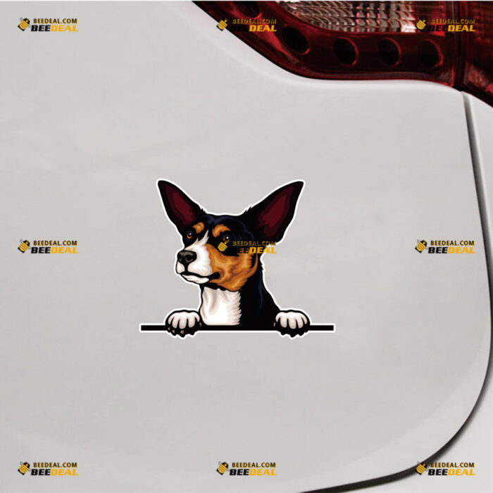 Peeking Toy Fox Terrier Dog Sticker Decal Vinyl Car Truck Rear Windshield – For Car Truck Bumper Window – Custom, Choose Size, Reflective or Glossy