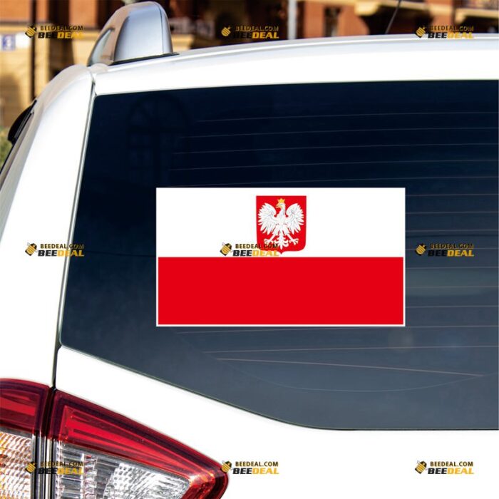 Poland Flag Sticker Decal Vinyl Polish Coat Of Arms Polska Polski – For Car Truck Bumper Bike Laptop – Custom, Choose Size, Reflective or Glossy 73132246