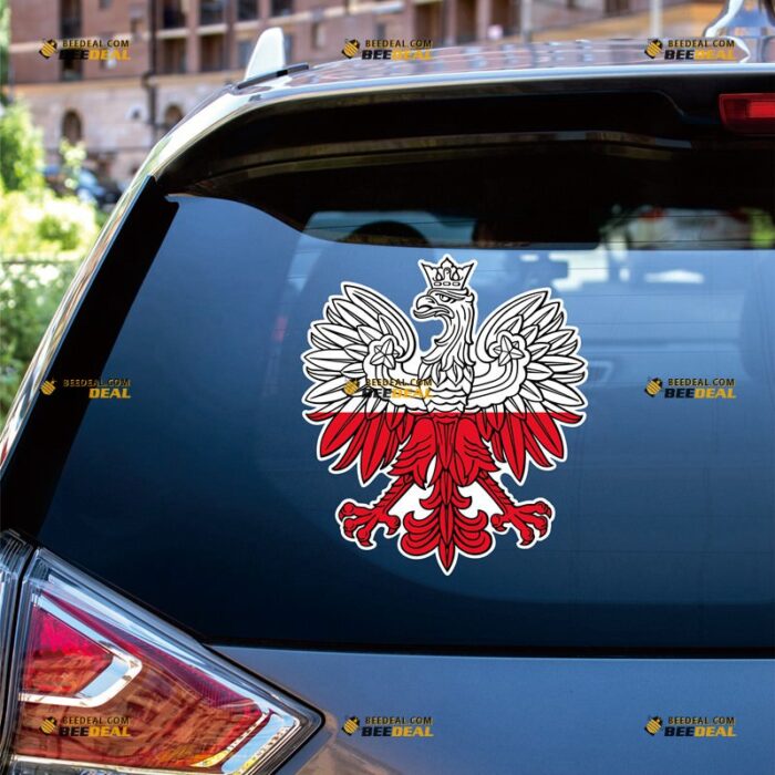 Poland Sticker Decal Vinyl Coat Of Arms Eagle, Polish Flag Color Polska Polski – For Car Truck Bumper Bike Laptop – Custom, Choose Size, Reflective or Glossy 73132247