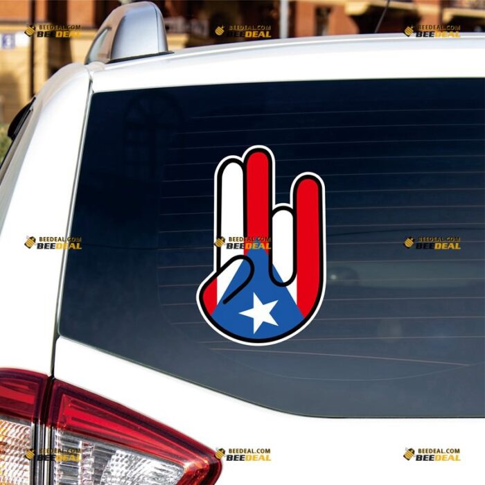 Shocker Hand Sticker Decal Vinyl Puerto Rico PR Flag – For Car Truck Bumper Bike Laptop – Custom, Choose Size, Reflective or Glossy 8132123