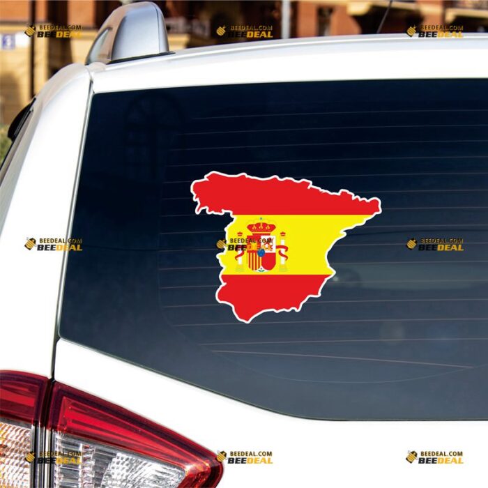 Spain Sticker Decal Vinyl Spanish Flag Map Outline Espana – For Car Truck Bumper Bike Laptop – Custom, Choose Size, Reflective or Glossy 73032356