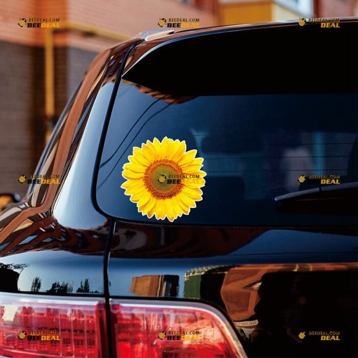 Sunflower Sticker Decal Vinyl Yellow Flower Helianthus – For Car Truck Bumper Bike Laptop – Custom, Choose Size, Reflective or Glossy 8132226