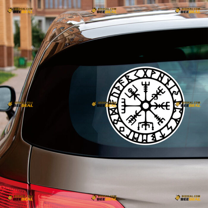 Vegvisir Viking Runic Compass Sticker Decal Vinyl Viking Odin Norse Norway – For Car Truck Bumper Bike Laptop – Custom, Choose Size, Reflective or Glossy