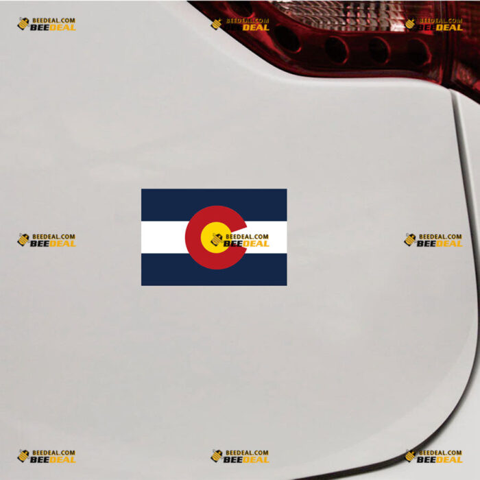 Colorado State Flag Sticker Decal Vinyl – For Car Truck Bumper Bike Laptop – Custom, Choose Size, Reflective or Glossy