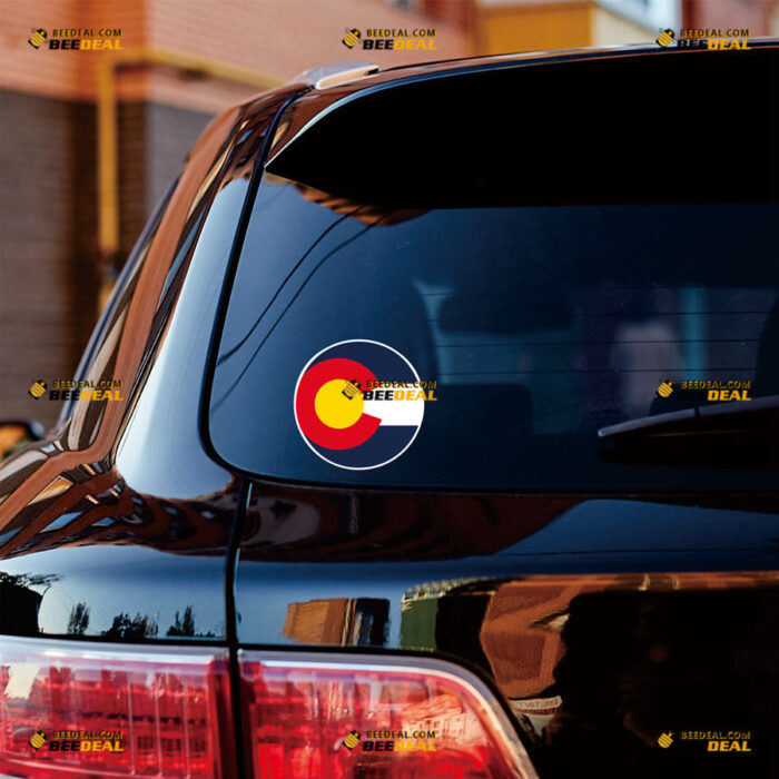 Colorado State Flag Sticker Decal Vinyl Circle – For Car Truck Bumper Bike Laptop – Custom, Choose Size, Reflective or Glossy