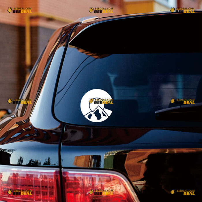 Colorado State Flag Sticker Decal Vinyl Circle C Mounatain – For Car Truck Bumper Bike Laptop – Custom, Choose Size Color – Die Cut No Background