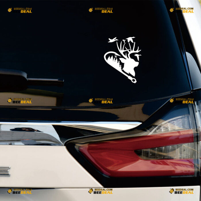 Hunting Life Flying Ducks Deer Sticker Decal Vinyl Fishing Hook Trees Hunter – For Car Truck Bumper Bike Laptop – Custom, Choose Size Color – Die Cut No Background