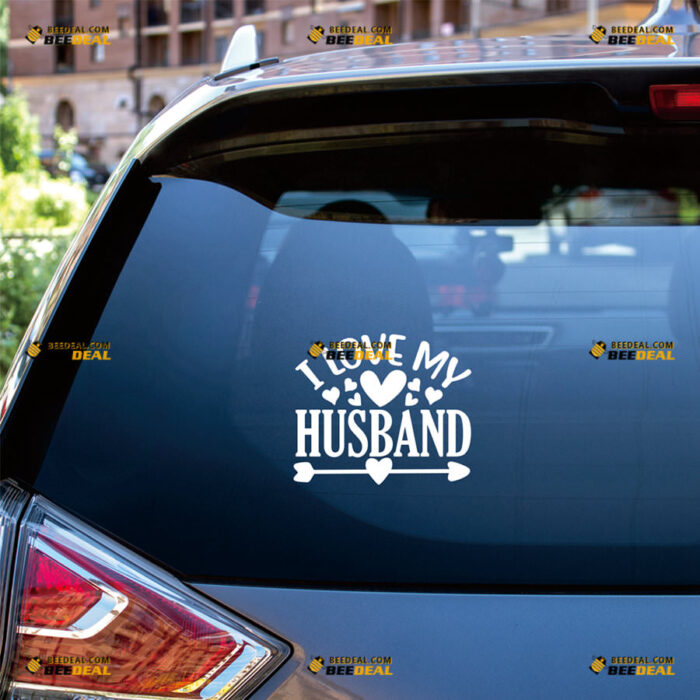 I Love My Husband Sticker Decal Vinyl Heart Love Arrow – For Car Truck Bumper Bike Laptop – Custom, Choose Size Color – Die Cut No Background 83131517