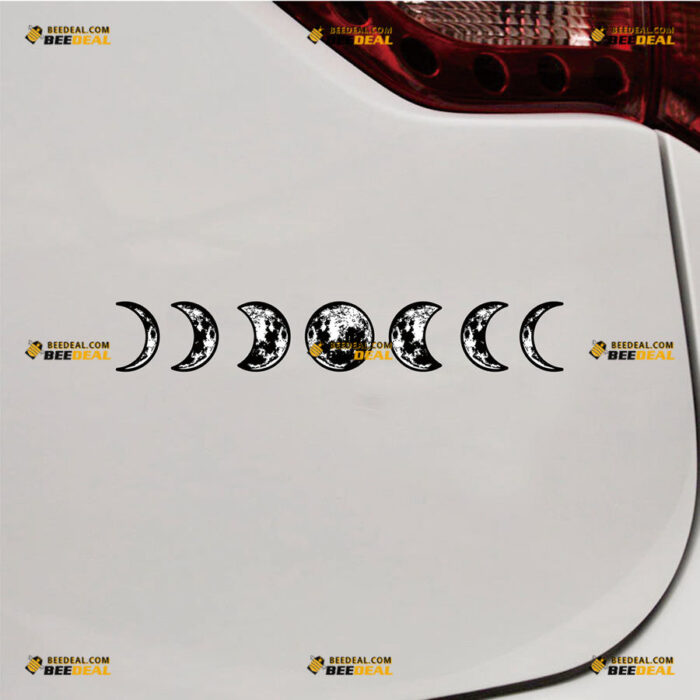 Moon Phases Lunar Sticker Decal Vinyl Black – For Car Truck Bumper Bike Laptop – Custom, Choose Size, Reflective or Glossy 91331520