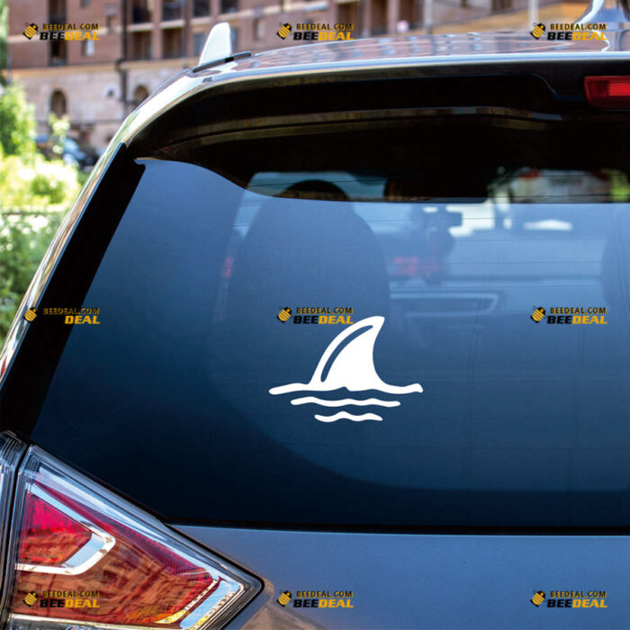 Shark Fin in Water Sticker Decal Vinyl Sea, Great White Shark Fish – For Car Truck Bumper Bike Laptop – Custom, Choose Size Color – Die Cut No Background 91331155