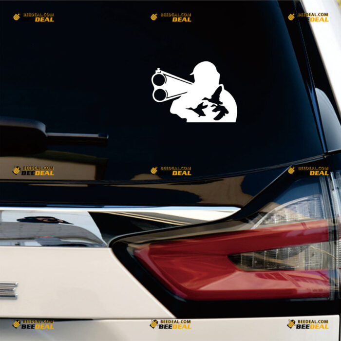 Shotgun Hunter Hunting Life Sticker Decal Vinyl Flying Ducks – For Car Truck Bumper Bike Laptop – Custom, Choose Size Color – Die Cut No Background