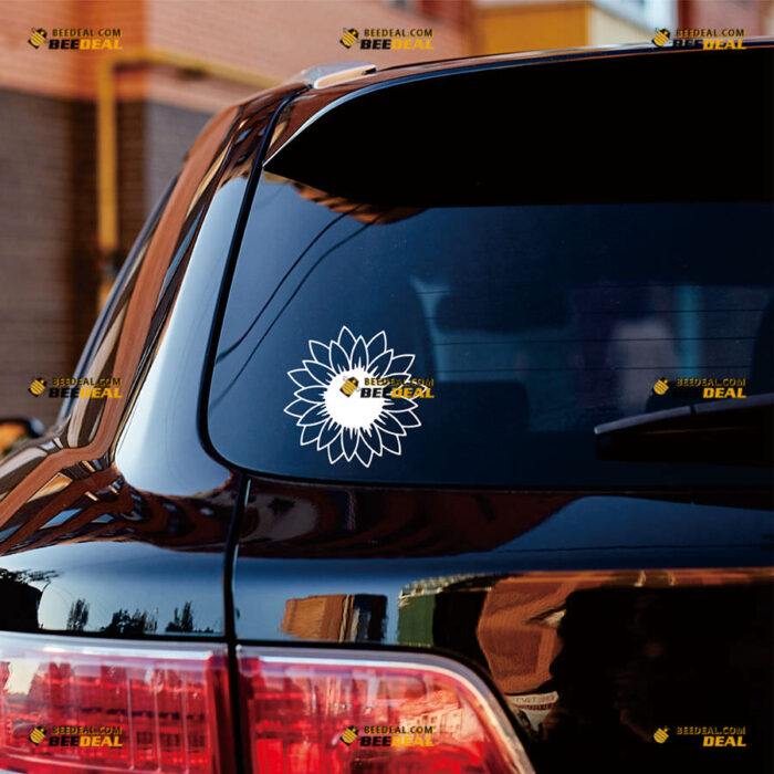 Sunflower Flower Sticker Decal Vinyl Helianthus Floral – For Car Truck Bumper Bike Laptop – Custom, Choose Size Color – Die Cut No Background 92031015