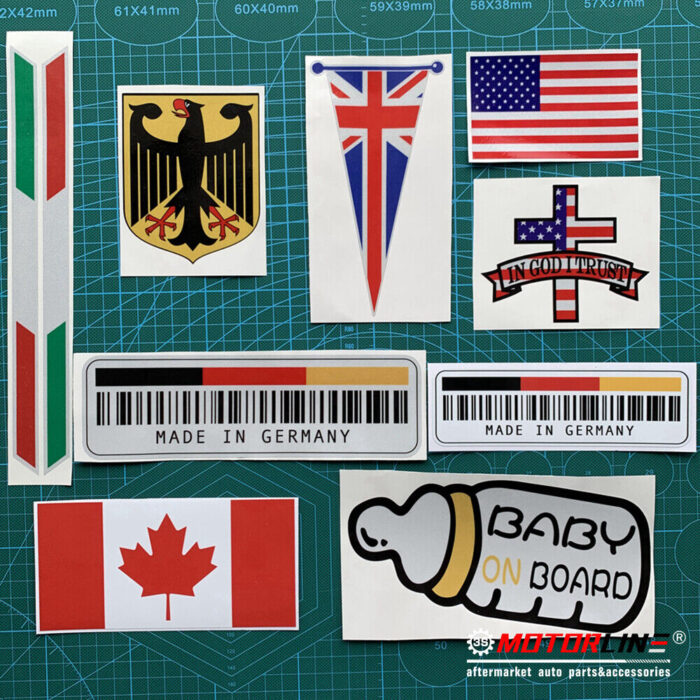 Made In USA barcode American Flag Decal Sticker Car Vinyl Reflective Glossy pick