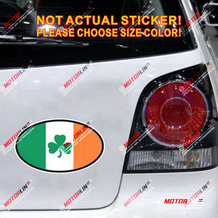 Shamrock Oval Decal Sticker Ireland Irish clover Car Vinyl Reflective Glossy