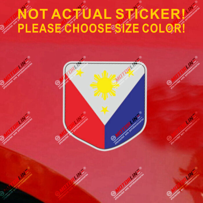 Philippines Philippine Flag Shield Decal Sticker Car Vinyl Reflective Glossy