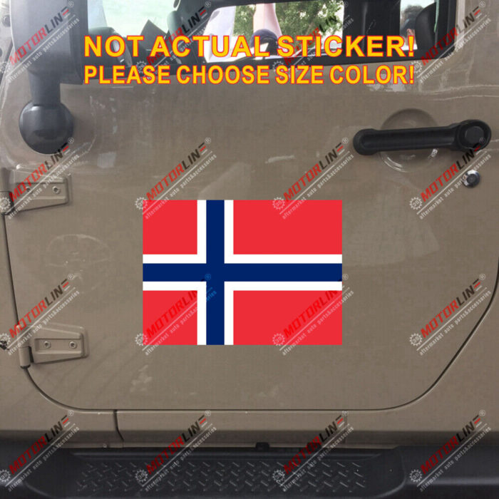 Flag of Norway Norwegian Decal Sticker Car Vinyl Reflective Glossy pick size