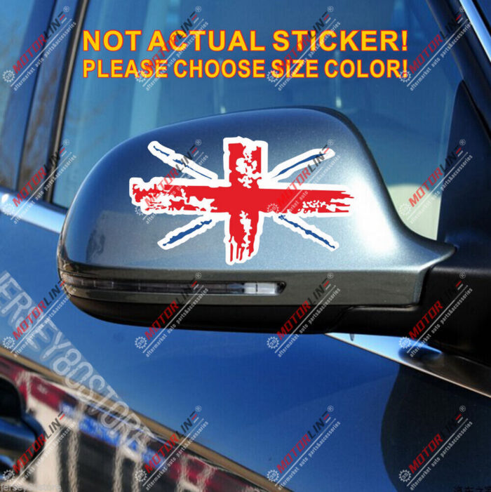 UK Flag Union Jack Decal Sticker Car Vinyl Reflective Glossy vintage pick size